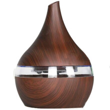 Luchtbevochtiger met kleurveranderende ledlampjes voor spa, aromatherapiediffuser met 7 ledlampjes, draagbare aromadiffuser met houtnerfdesign,