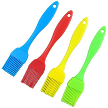 Set van 4 antiaanbak siliconen bakkwasten, hittebestendig, flexibele haren, ideaal voor koken, bakken en het aanbrengen van barbecuesaus, ergonomisch