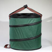 Heavy Duty Outdoor Trash Can, Padded Web Carry Handles Offer Comfort, Durable Polyethylene Material Resists Wear, Compact and Foldable for Space-savin