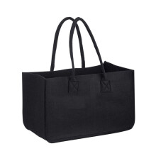 Portable Felt Firewood Storage Pouch Outdoor Camping Firewood Bag Black Felt Basket Lightweight Firewood Organizer Patio Garden Use