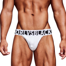 Men's Thong Underwear Elastic T Back, Sports Underwear, Elephant Bulge Pouch, White, XL