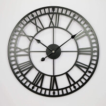 Outdoor Clock Battery Operated Silent Garden Clock Iron Art Retro Roman Numeral 40 Cm Color A