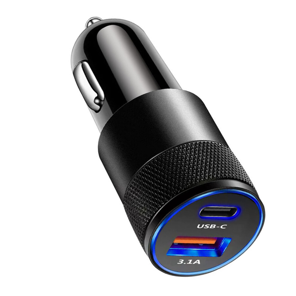 Car Phone Charging Adapter Dual Port Usbc 3.1A Cigarette Lighter Car Charger For Android And Iphone 9426802326383
