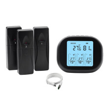 Wireless Digital Thermometer Weather Station Forecaster Indoor Outdoor Temperature Humidity Meter With LCD Screen Black Ref: 4260