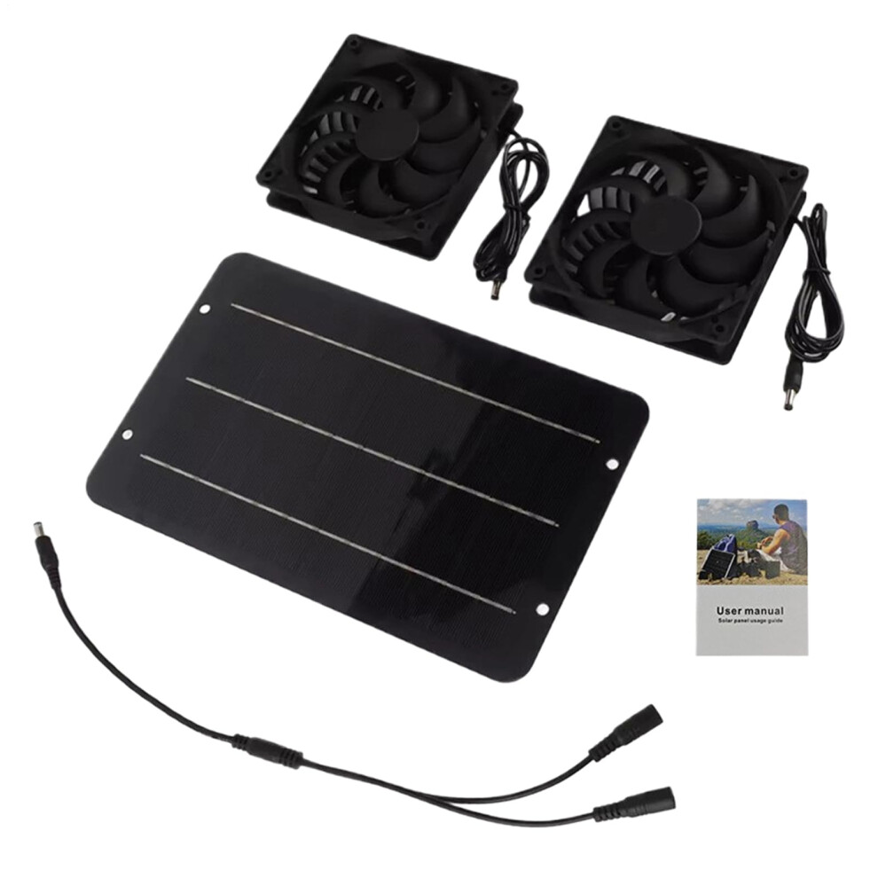 Solar Fan, Solar Powered Fan For Chicken Coop, Ventilation Set With Powerful Cooling For Camping, Motorhome, Hiking, Backpacking 9365049945028