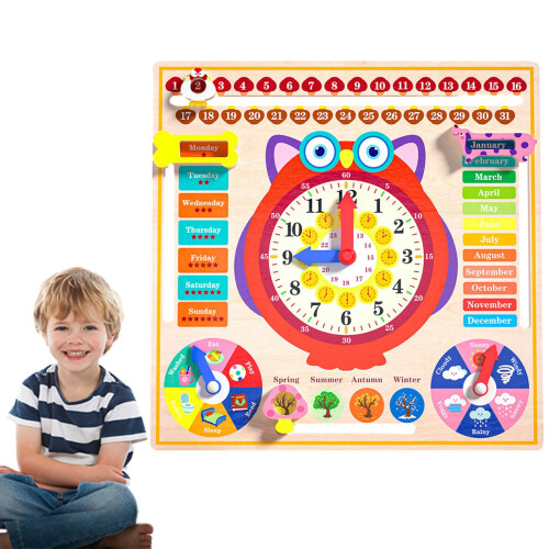 Learning Clock  7in1 Multifunctional Kids Calendar Clock for Toddlers