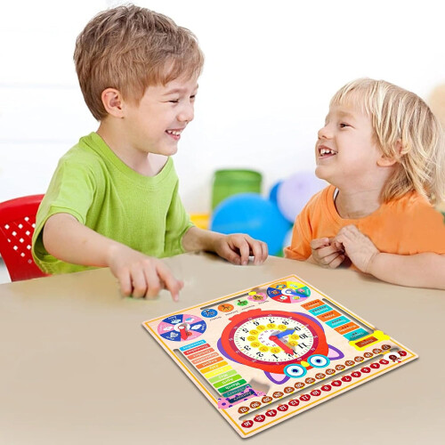 Learning Clock  7in1 Multifunctional Kids Calendar Clock for Toddlers 1