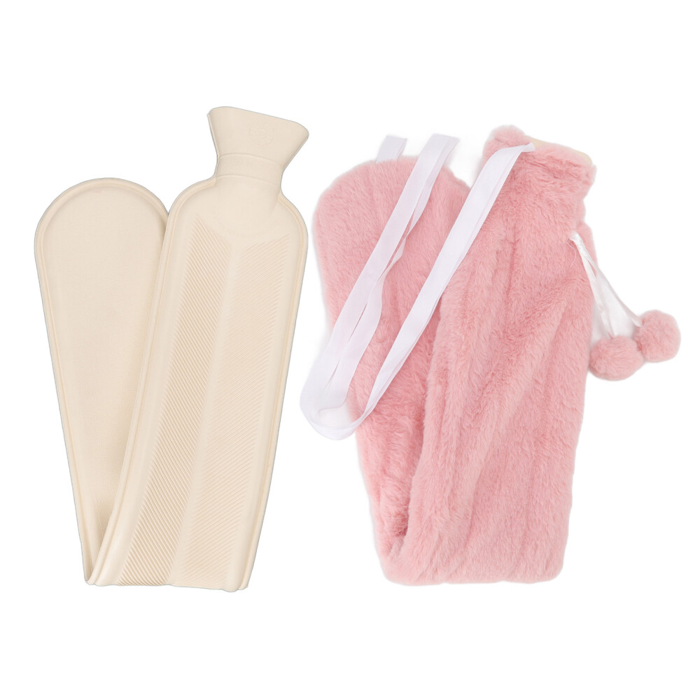 Comforting Warmth, Durable Rubber Hot Water Bottle, Leak-Proof Lid & Safe Usage, Soft Fluffy Cover for Cozy Relaxation, Extra Long & Large Capacity fo