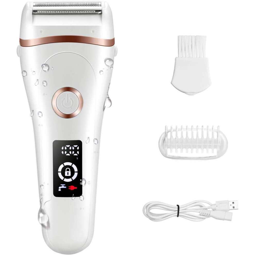 Portable & Discreet Electric Razor for Women, Gentle & Painless 2-in-1 Bikini Trimmer, Hypoallergenic Stainless Steel Blades for Legs Arms Armpits
