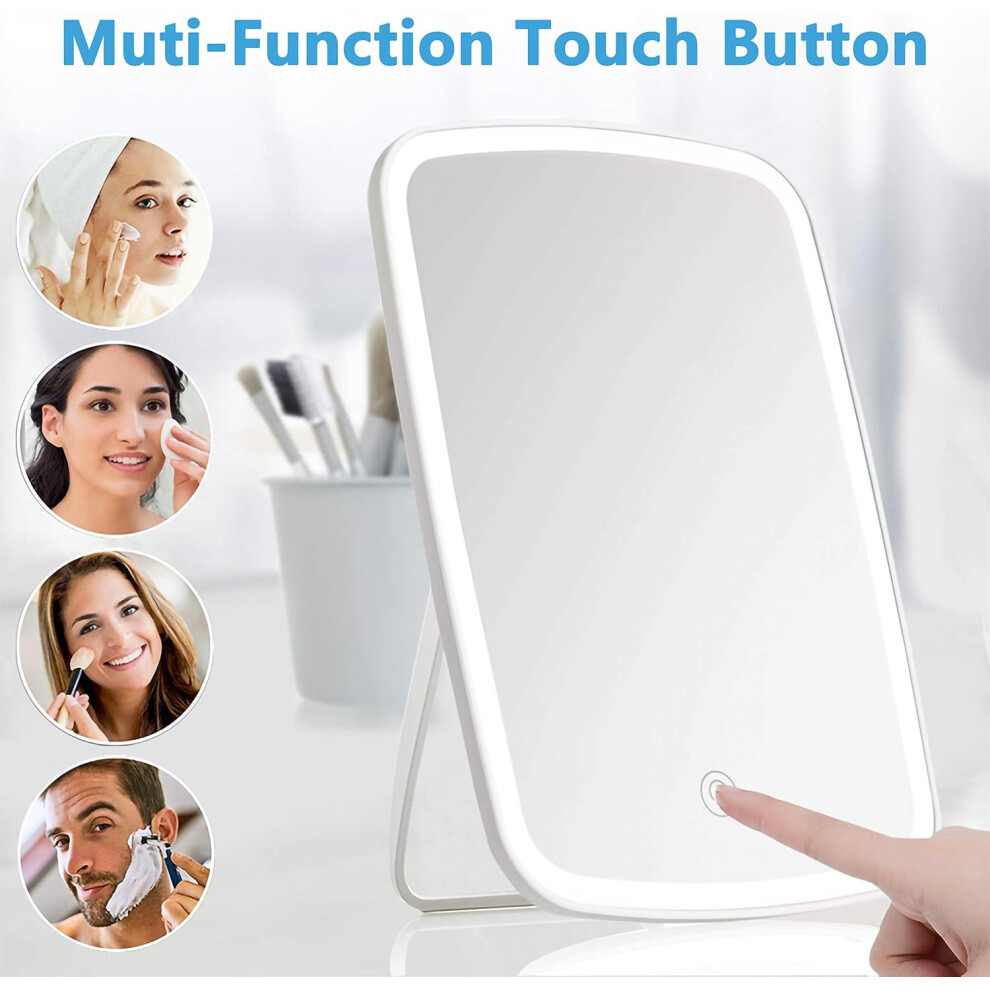 Professional Makeup Mirror, Portable Handheld Mirror with Full Angle Light, 3 Color Modes for Flawless Makeup Application, Rechargeable Travel Mirror
