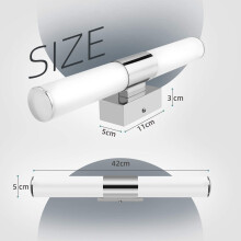 Cool White LED Light, Modern Bathroom Vanity Light Fixture 12W 6000K Stainless Steel Lamp Body with PC Cover, Dimmable LED Vanity Light Energy Saving