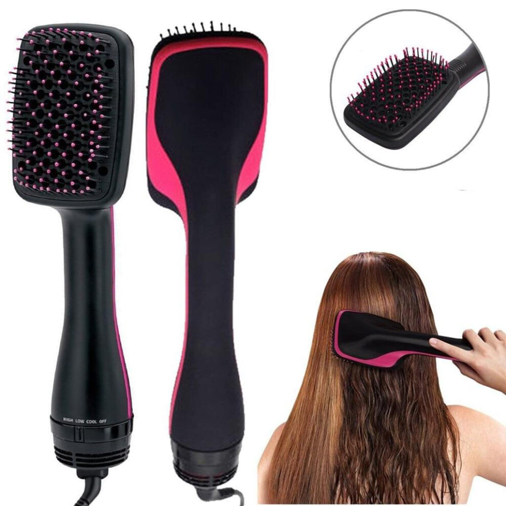 Compact Size Hair Dryer and Styler, Ionic Technology Ceramic Titanium Barrel 2 In 1 Hair Volumizer For All Hair Types, Negative Ion Anti-Frizz