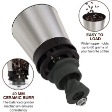 Moulin à café professionnel en céramique pour les amateurs d'espresso, entretien facile et praticité en déplacement, convient à une utilisation