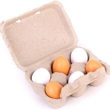 Colorful Creations, Conjunto de 6 Ovos de Madeira para Brincar, Comida de Faz-Tudo Educativa, Ideal para o Desenvolvimento Infantil, Estimula a