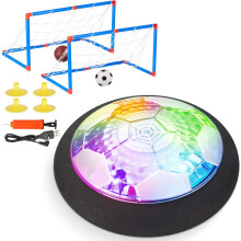 Kleurrijke LED-licht zwevende voetbal, oplaadbare luchtvoetbal met zachte schuimrubberen bumper, ideaal binnen- en buitenspel voor kinderen van 3-12