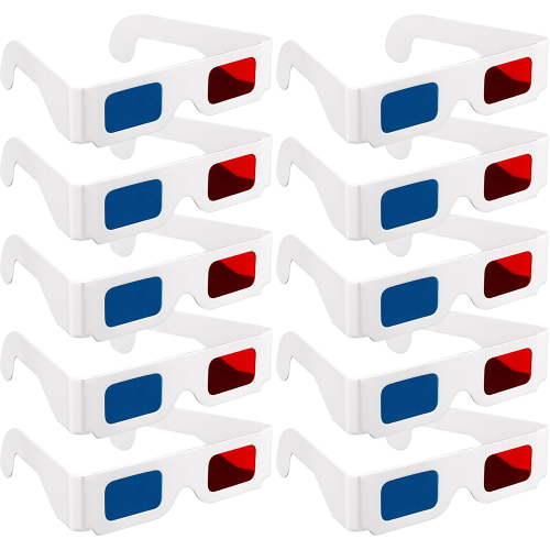 Compact Foldable 3D Glasses, Universal Anaglyph Viewing, Affordable And Sustainable, Compatible With Multiple Platforms, Includes 10 Pairs