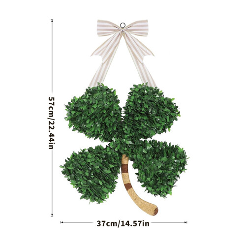 Patrick's Day Decoration Shamrock Wreath- four leafs clovers 2