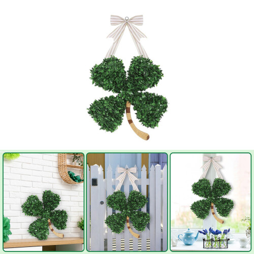 Patrick's Day Decoration Shamrock Wreath- four leafs clovers 1