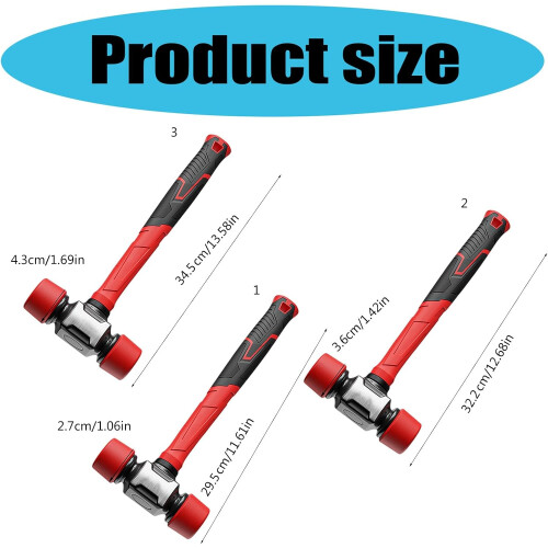 Multipurpose Rubber Mallets Shock Resistant Fiber Handle 36mm Head For Home Decoration And Construction Projects 1