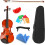 Violin Starter Set Solid Wood Violin Beginner with Case Bow Strings Complete Accessories Violin 4/4 3/4 1/2 1/4 1/8 (3/4) 2