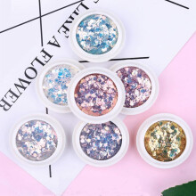 Holografisk negleglitter, DIY-negledekorasjon, skinnende neglekunstdekorasjoner med sekskantede former glitterflak, trygg og ikke-forurensende,