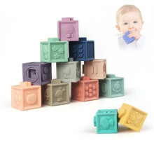 Conjunto de brinquedos educativos para empilhar com padrões táteis gravados, auxílio na aprendizagem precoce para brinquedos sensoriais Montessori