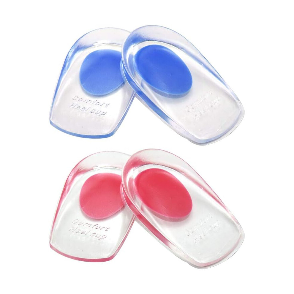 Silicone Gel Heel Pads for Women and Men, Plantar Fasciitis Support with Shock Absorbing Gel, Heel Pain Relief Inserts for Active Lifestyles