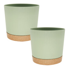 Flowerpot Automatic Water Absorption Round Double Layer-Green