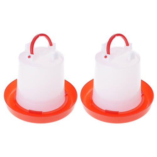 Plastic Poultry Feeder and Waterer Set Spill Proof for-Style1