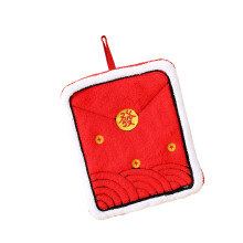 Soft Corals Fleece Bath Towel Secure Hanging Loop-Red envelope