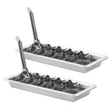 2-Pack Stainless Steel Heavy-Duty Ice Trays | 18-Cavity-Silver
