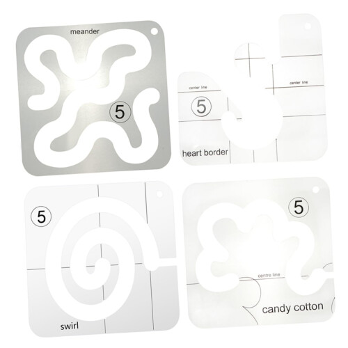 4Piece Acrylic Patchwork Ruler Set for DIY Sewing, Quilting