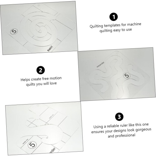 4Piece Acrylic Patchwork Ruler Set for DIY Sewing, Quilting 2