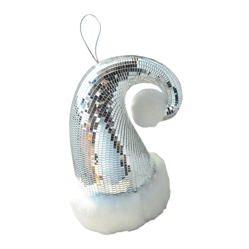 Sparkling Foam Christmas Hat Disco Santa Hat Hanging Ornament