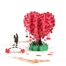 Wedding Card Pop Up 3D Love Tree Romantic Card for Wedding Anniversary with Envelope Special Gift Idea for Bride and Groom