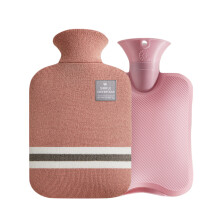 PVC Material Heat Retention Hot Water Bottle, Classic Striped Cover for Menstrual Cramps Relief, Eco Non-Toxic and Safe to Use for Hot Cold Therapy