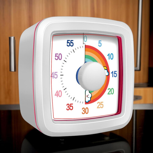 Visual Timer, Kids Timer Countdown Clock  Classroom Mechanical Time Management Tool, White 1