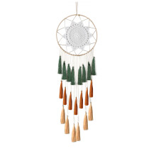 Dream Catchers for Home Decoration, Macrame Boho Crescent with Tassel Feather Ornament, Unique Blessing Gift (20X55cm)