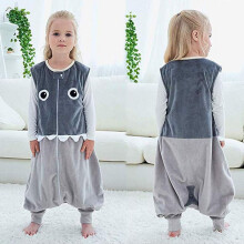 Saco de dormir para bebês com pezinhos, cobertor vestível extra aconchegante, sem mangas, roupa de dormir quente para crianças pequenas em noites