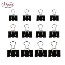 Kraftige bindeclips, 19 mm, 25 mm og 32 mm, store papirklemmer til kontor og hjem, robust konstruktion, fold-back design, nem fastgørelse,