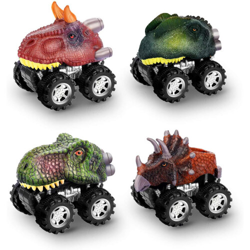 Σετ παιχνιδιών Prehistoric Pals: Monster Truck για παιδιά, σετ παιχνιδιού Push & Go με βρυχηθμούς