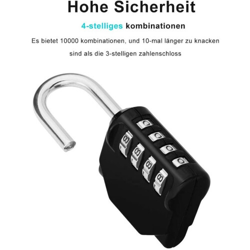 Digit Combination Lock, Resettable Code For Customized Security, Weatherproof Padlock With Sturdy Zinc Alloy Build, Wide Application, Conveniently 2
