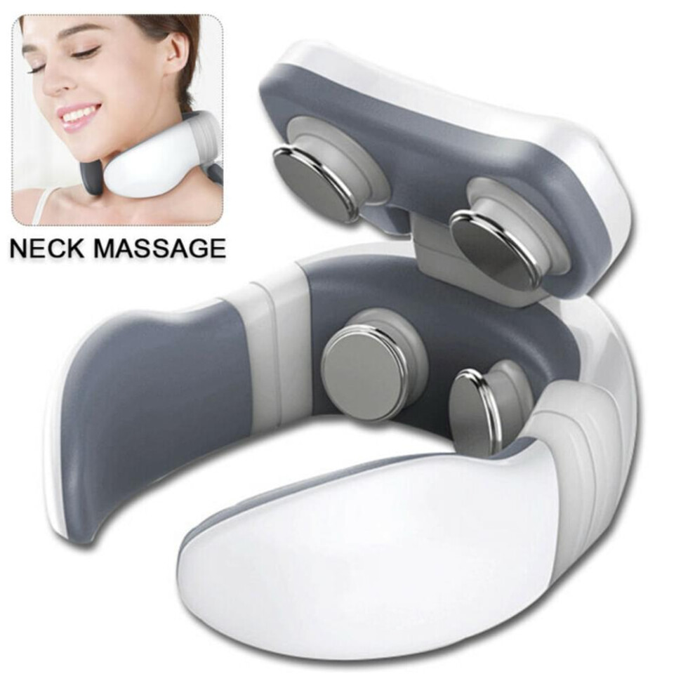 Neck Massager With Heat, Portable Electric Neck Massager For Pain Relief, Deep Tissue Massage, Skin-friendly Silicone Massage Nodes, Cordless And