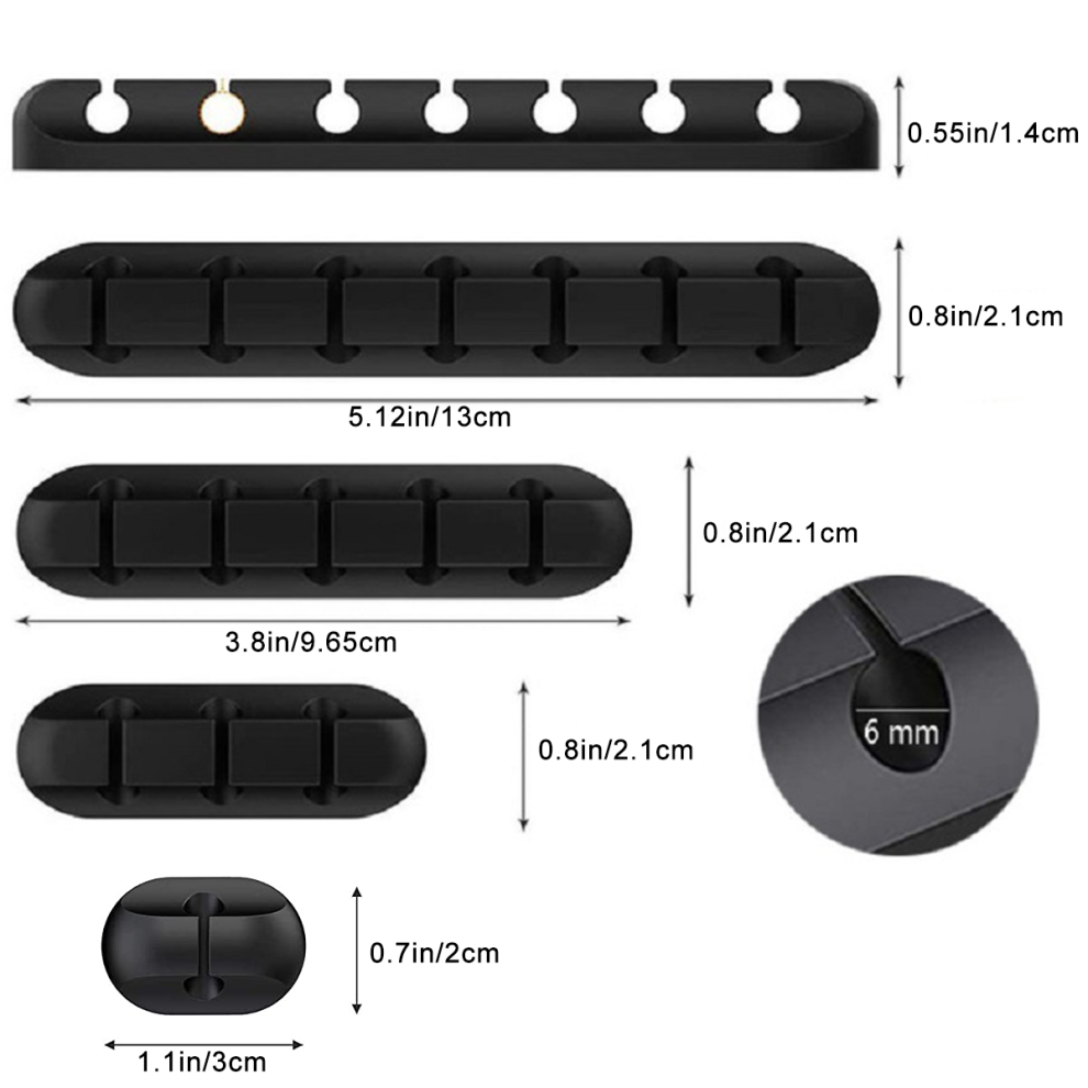 Cord Management Organizer, Multi-Slot Design Cable Clips, Protective Design For Wire Organizer, Silicone Material With Easy Installation, Desktop 9128293382663