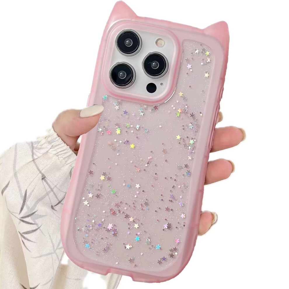 Miagon Cute Cat Ears Case For Iphone 13, Glitter Transparent Soft Silicone 3D Animal Phone Case 9199774585835
