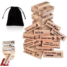 Super Cheeky Block Tower Game, Valentine Tumbling Tower Stacking Blocks Game, Ideas for Couple Activities and Night Party for Adults