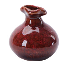 Farmhouse Decor Vases, Versatile Home Décor Ceramic Bud Vase in Red, Compact Decorative Vase for Office Or Home Décor, Reactive Glazed Ceramic,