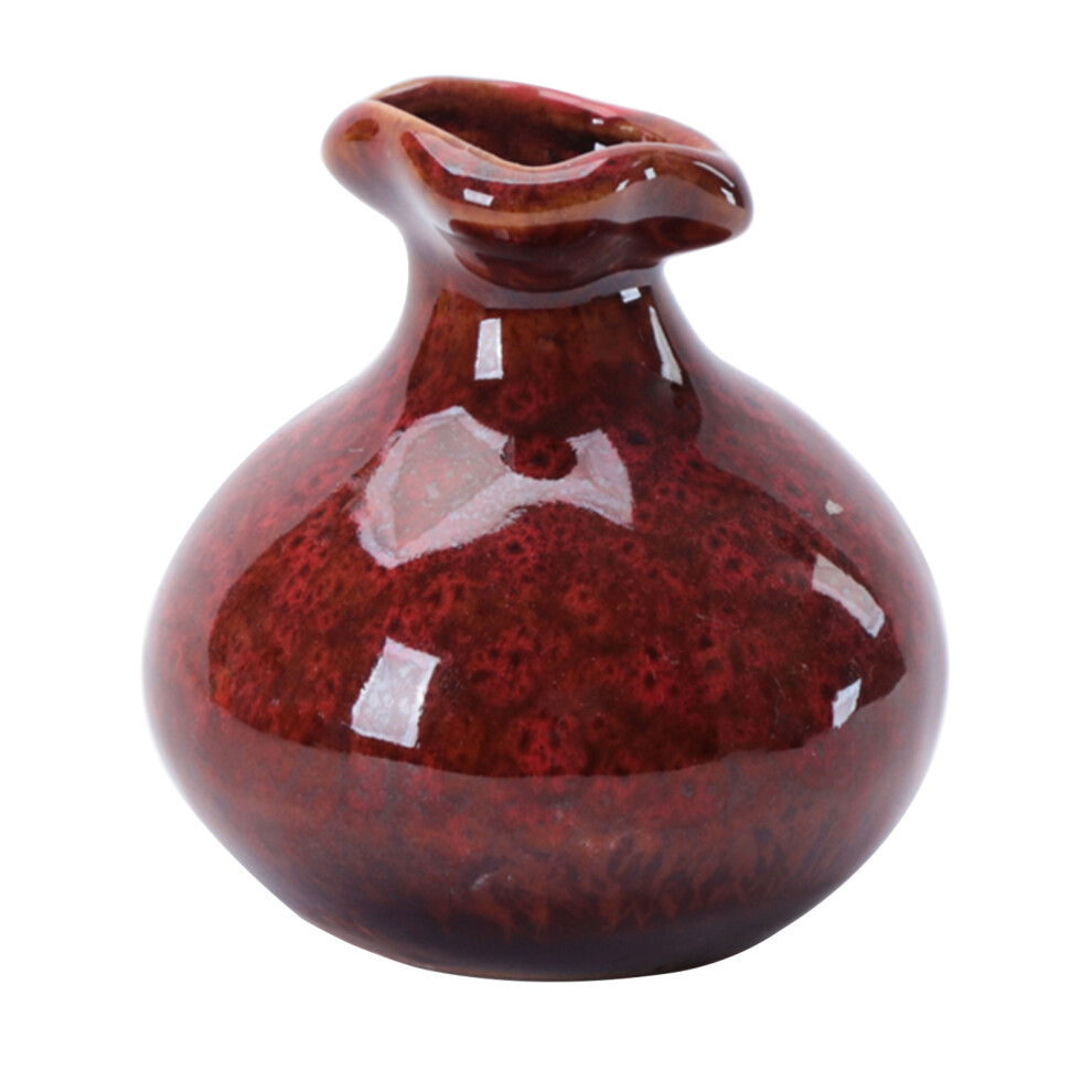 Farmhouse Decor Vases, Versatile Home Décor Ceramic Bud Vase In Compact Decorative Vase For Office Or Home Décor, Reactive Glazed Ceramic, Red