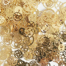 Lantejoulas metálicas para unhas em estilo steampunk, fáceis de aplicar para realçar cores vibrantes nas unhas e acessórios, adequadas para uso