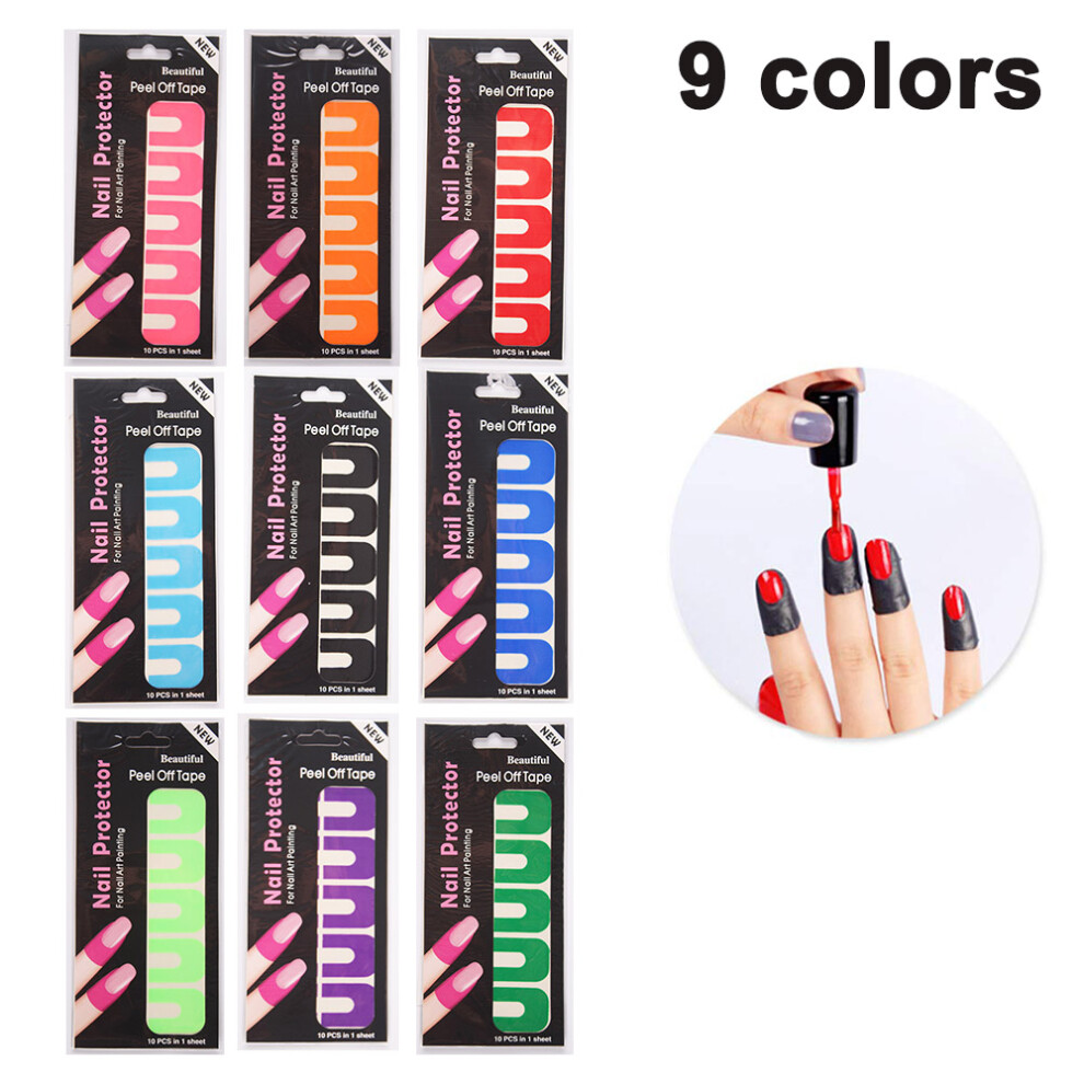 Cuticle Protector, Peel Off Stickers For Disposable Nail Polish Protector, Anti-Overflow Adhesives For Spill-Proof Nail Art Painting Tools (90 Pieces)